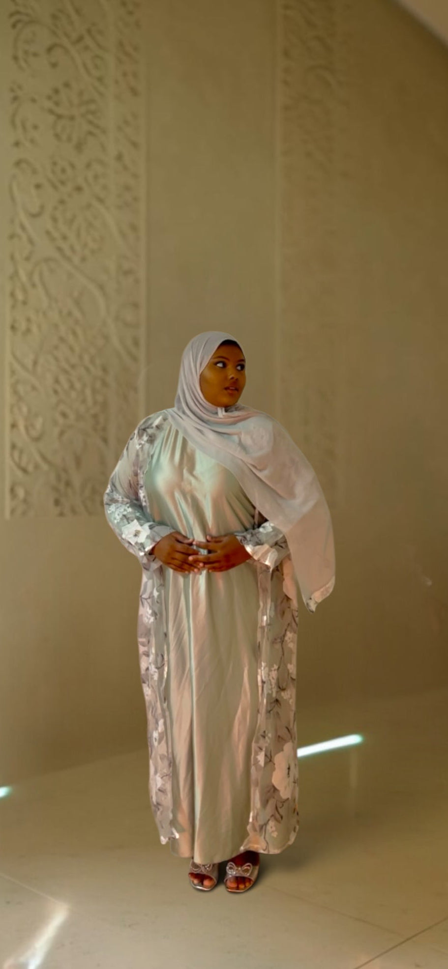 Nala: 3 Piece Floral Abaya Set