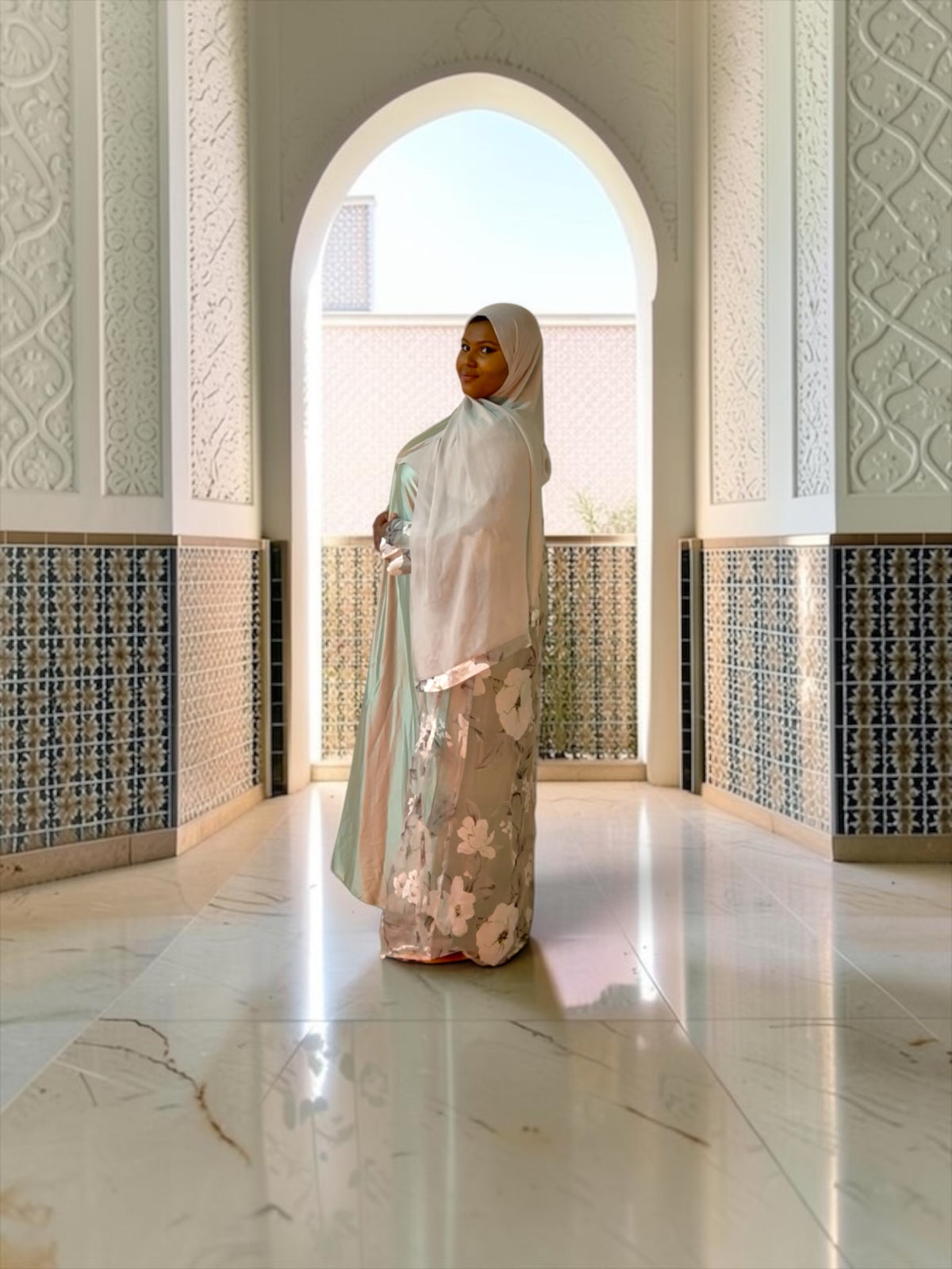 Nala: 3 Piece Floral Abaya Set